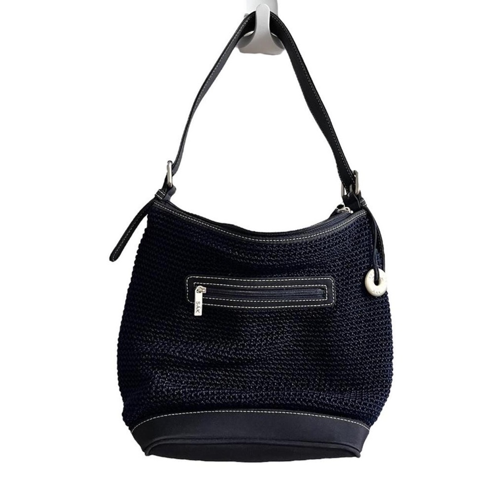 SAK blue navy crochet bag